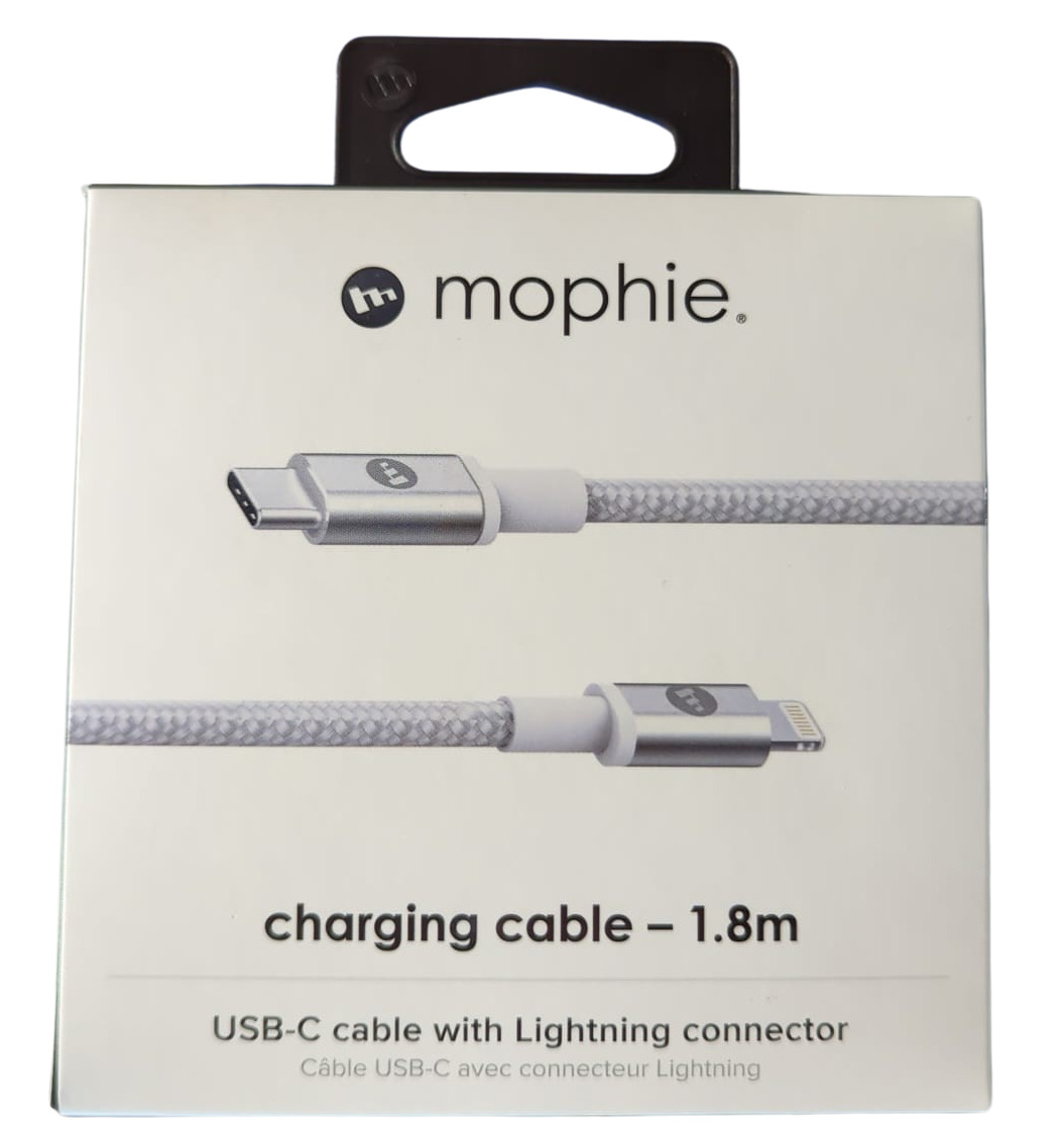 mophie Fast Charge USB-C Cable with Lightning Connector - 1.8M Cable - White