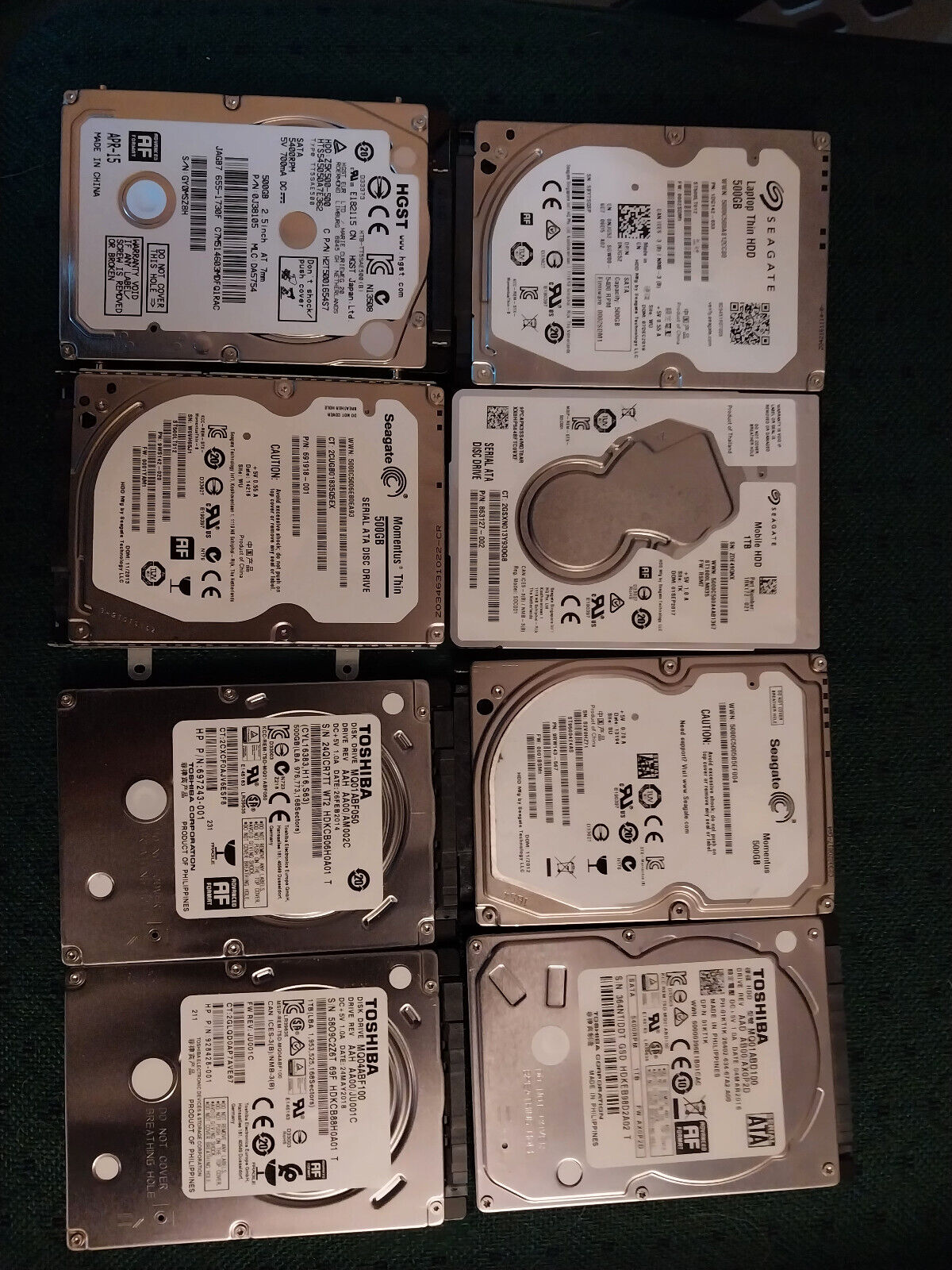 Lot Of 14 Mixed SATA Hard Drives and 2 SATA SSD