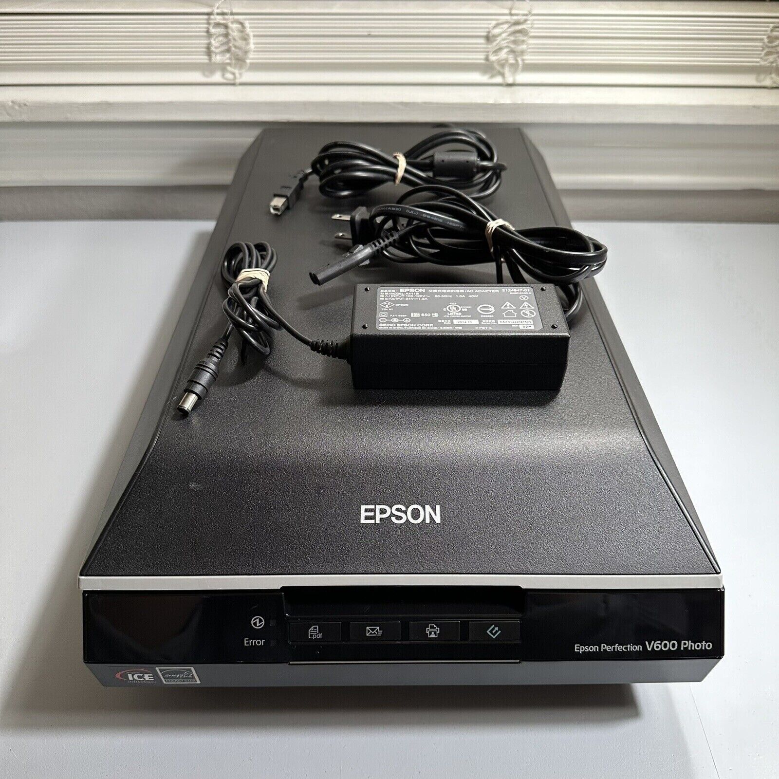 Epson Perfection V600 Document Photo Scanner w/ Power Supply & USB Cable TESTED