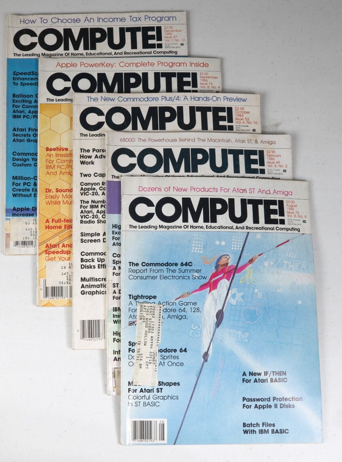Vintage Lot of 5 Compute magazines ST534B4