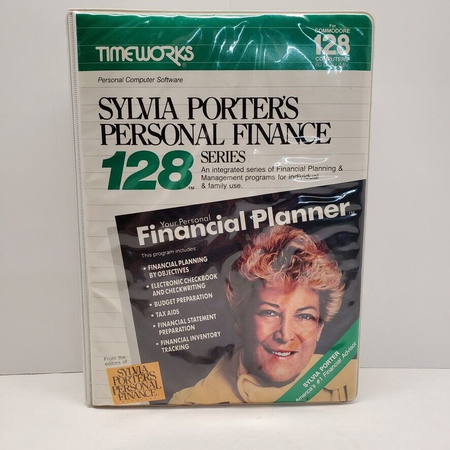 Commodore 128 Sylvia Porter's Personal Finance Series Timeworks 1984 Vintage