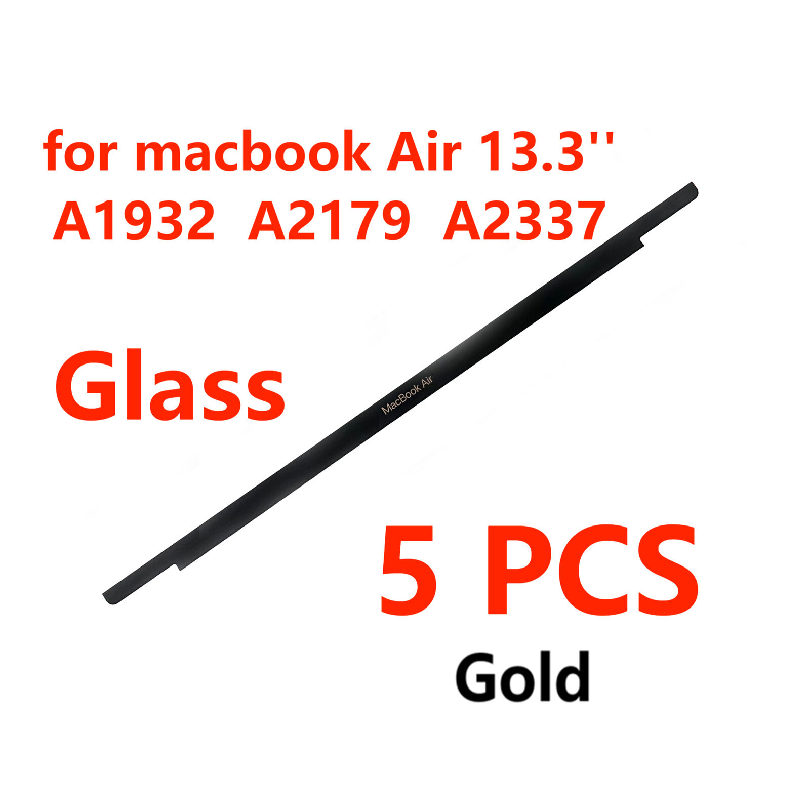 Original LCD Front Bezel w/Logo Glass Cover for MacBook Air 13 A1932 A2179 Gold