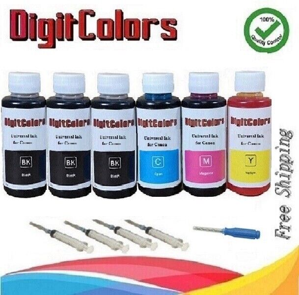 4-Color Bulk Ink Refill Kit for Canon Inkjet Printer Cartridges 600 ml Total