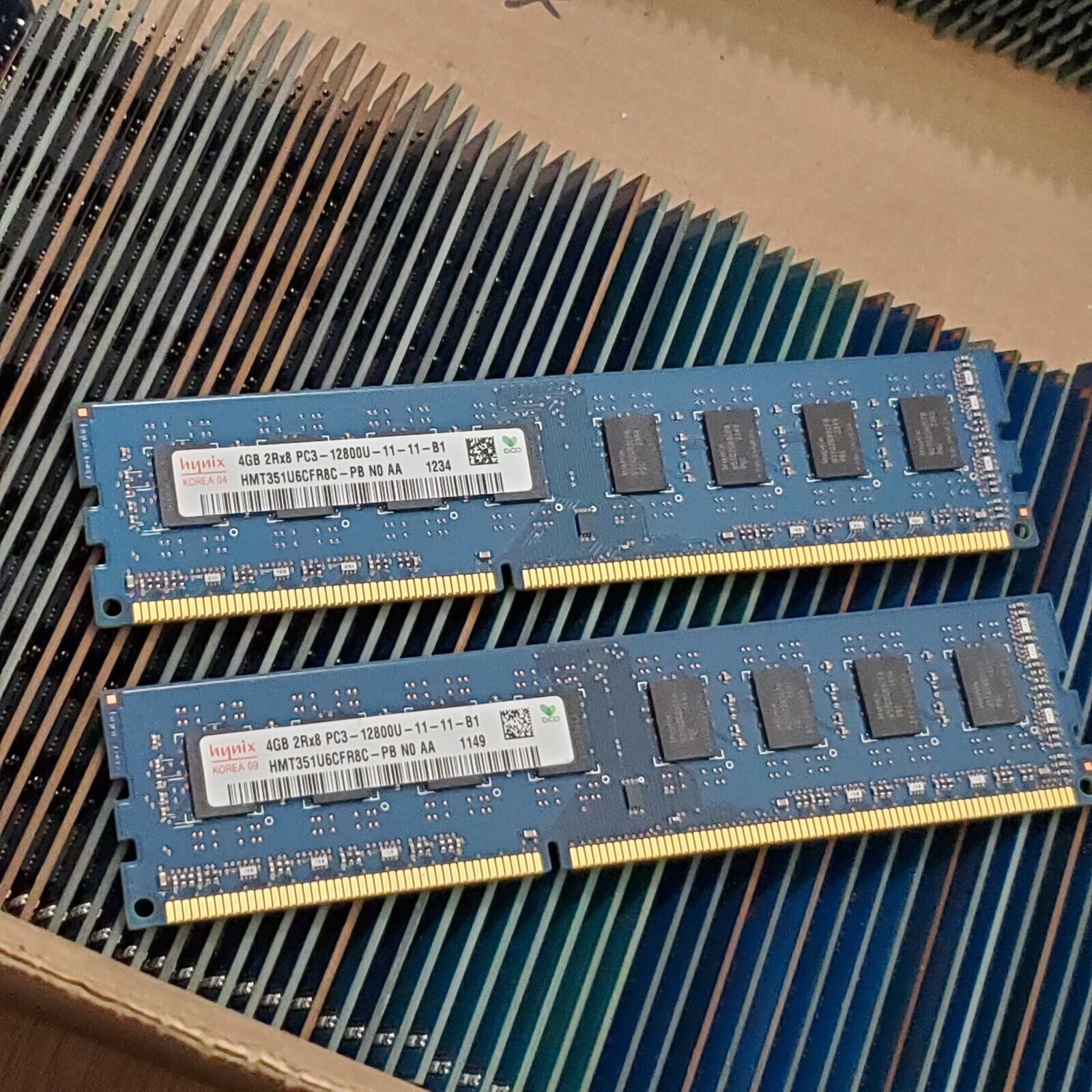 Lot of 10 Hynix 4GB PC3-12800U NON ECC Desktop Memory DDR3 Chips double side