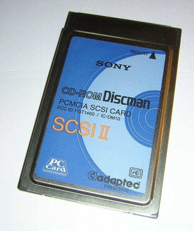 Sony SCSI PCMCIA Interface PC Card CD-ROM Discman PRD-250 PRD-650 Portable Drive
