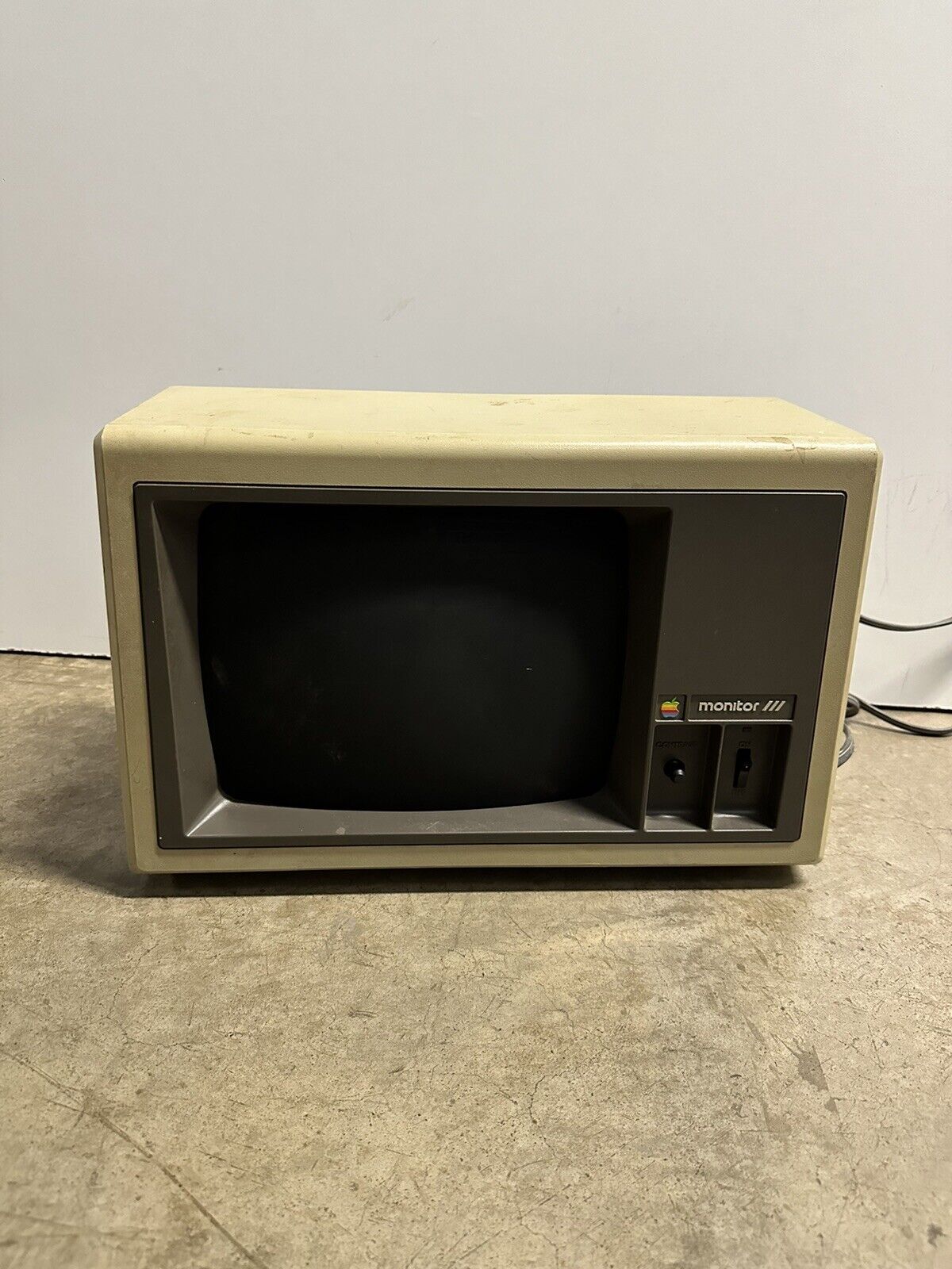 1980s Vintage APPLE III Monitor A3M0039 & 590-0539A Coax For IIe