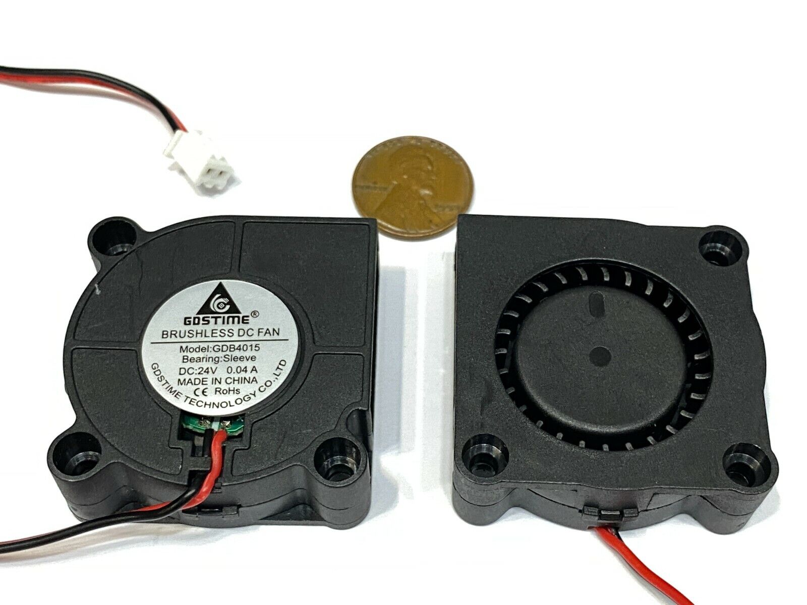 2 Pieces 24V Brushless 4015 Cooling Fan Blower 2pin 40mm 3D Printer Computer E36