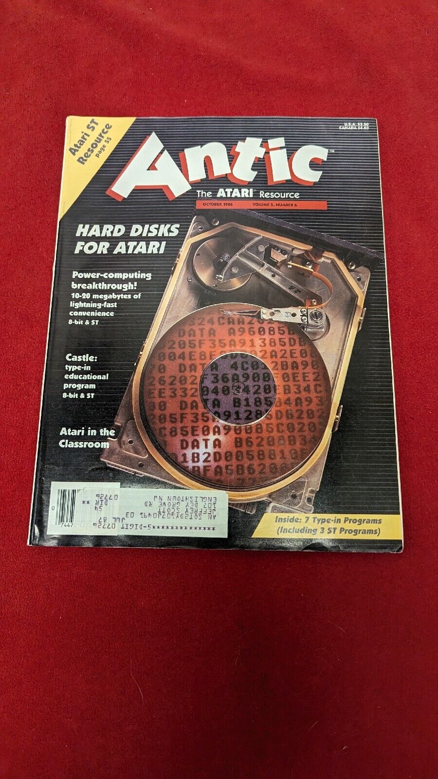 Atari, Antic Magazine, October 1986 Volume 5 Number 6 Hard Disks For Atari