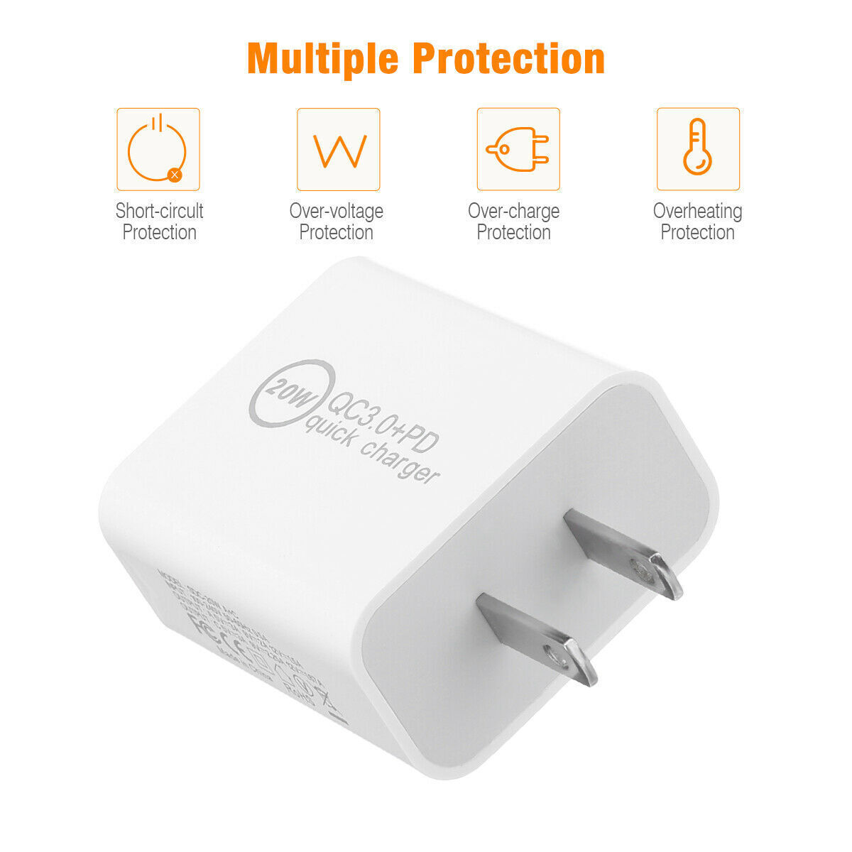 20W PD Type C Dual USB Wall Charger Fast Quick Charge QC 3.0 Power Adapter Lot