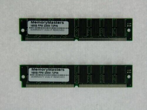 2x 16MB 72-Pin 60ns FPM Non-Parity 5V 4X32 SIMM Memory 32MB Mac PC UNIX 4Mx32