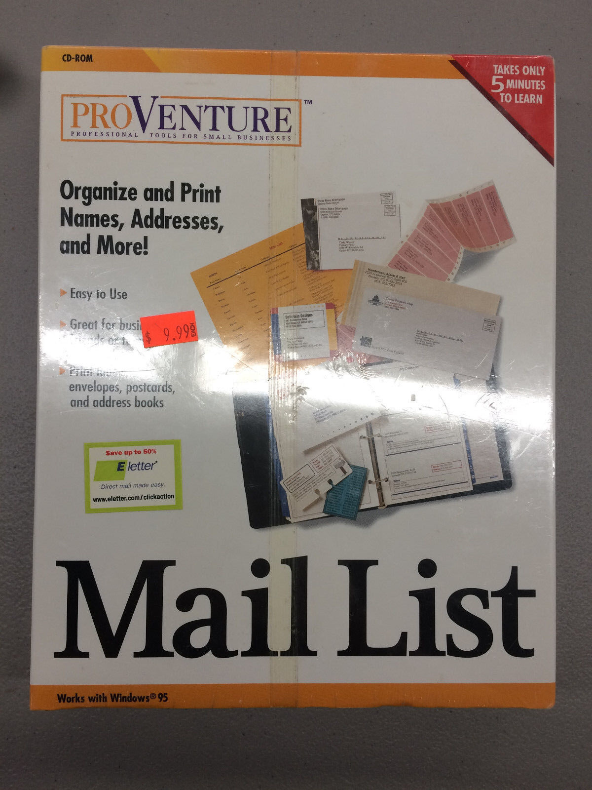 ProVenture Mail List - CD-ROM Windows 95 NiB New MySoftware Company 1998