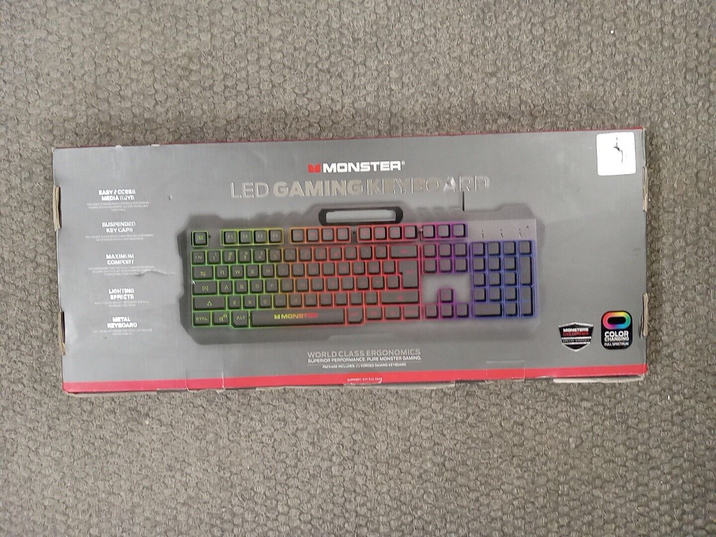 Monster LED COLOR CHANGING GAMING KEYBOARD. NEW