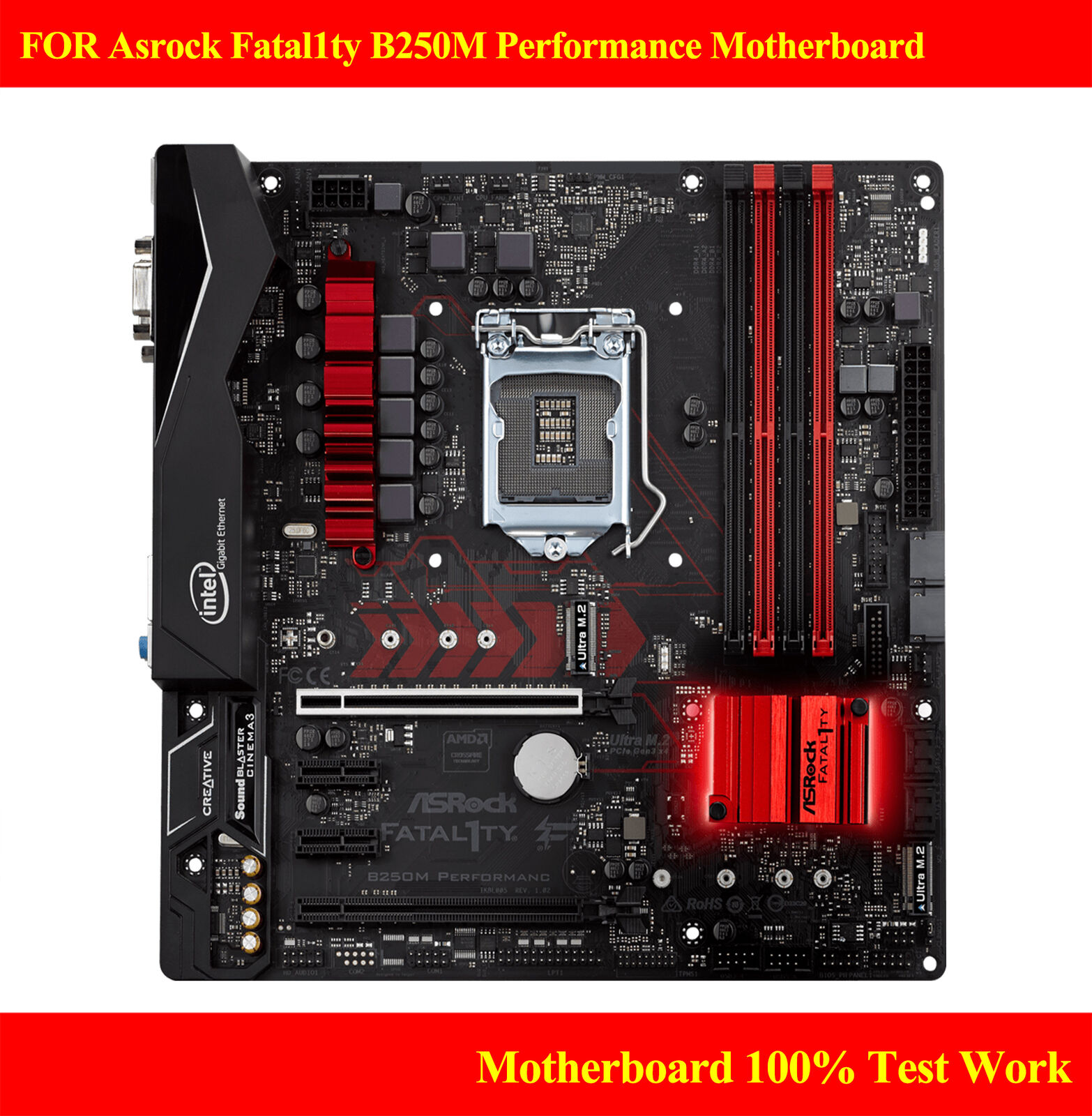FOR Asrock Fatal1ty B250M Performance Motherboard LGA1151 DDR4 100% Test Work