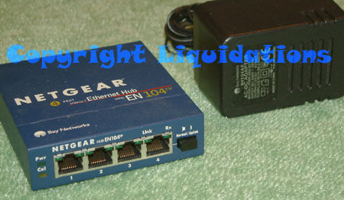 Netgear EN104 TP UK 4 Port 10Base-T Ethernet Network Hub with UK AC Adapter PSU