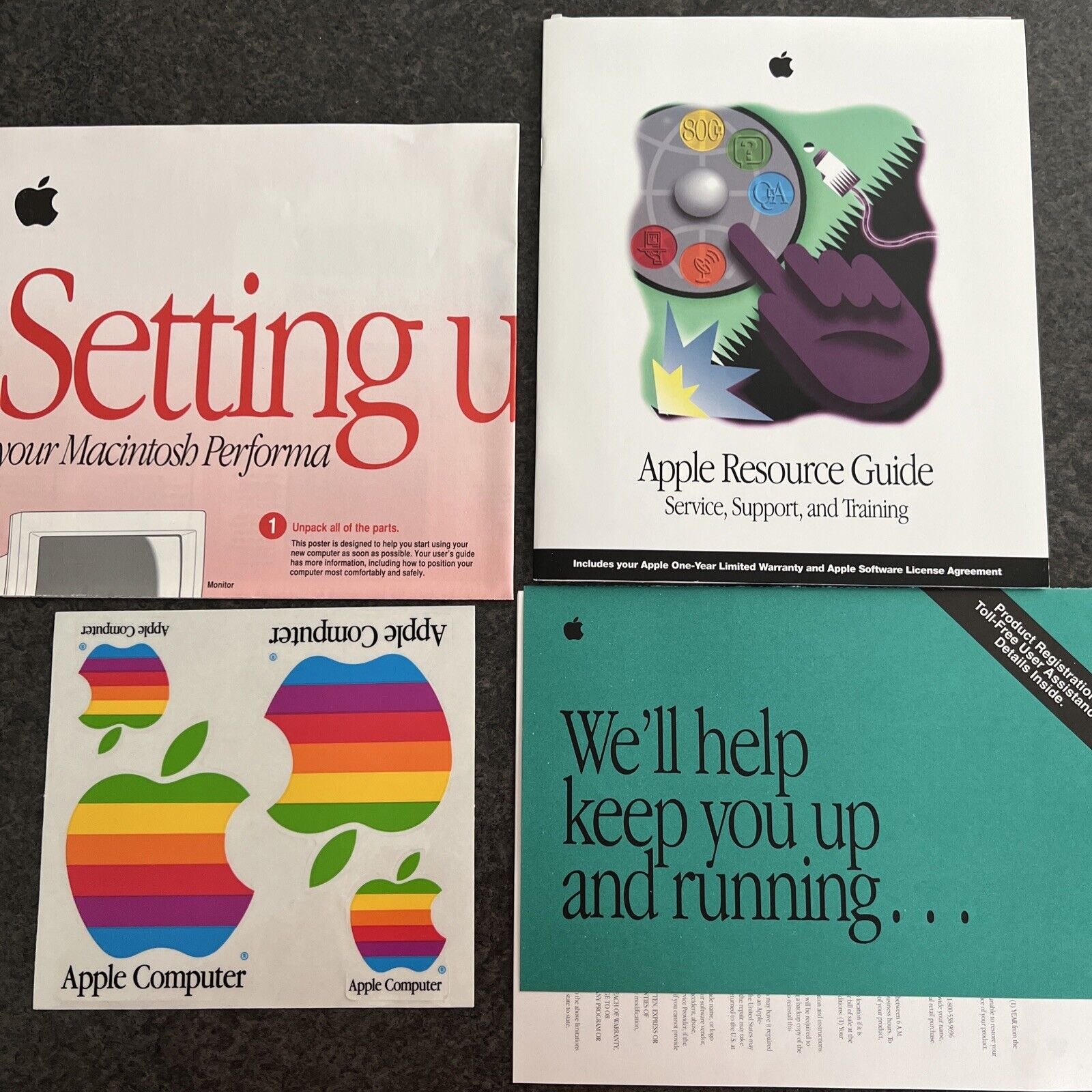 Vintage 1995 Apple Resource Guide with Apple Computer Stickers