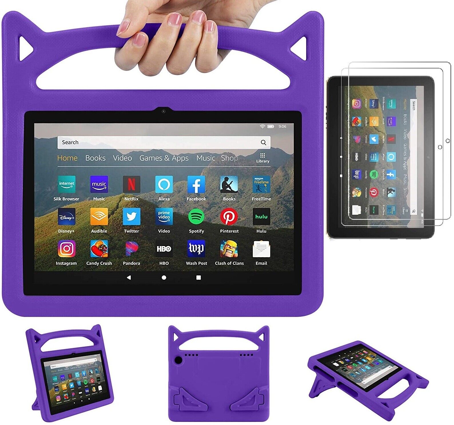 Case for Amazon Fire 7 Tablet (2022 Release) with Handle & Stand Kid-Friendly