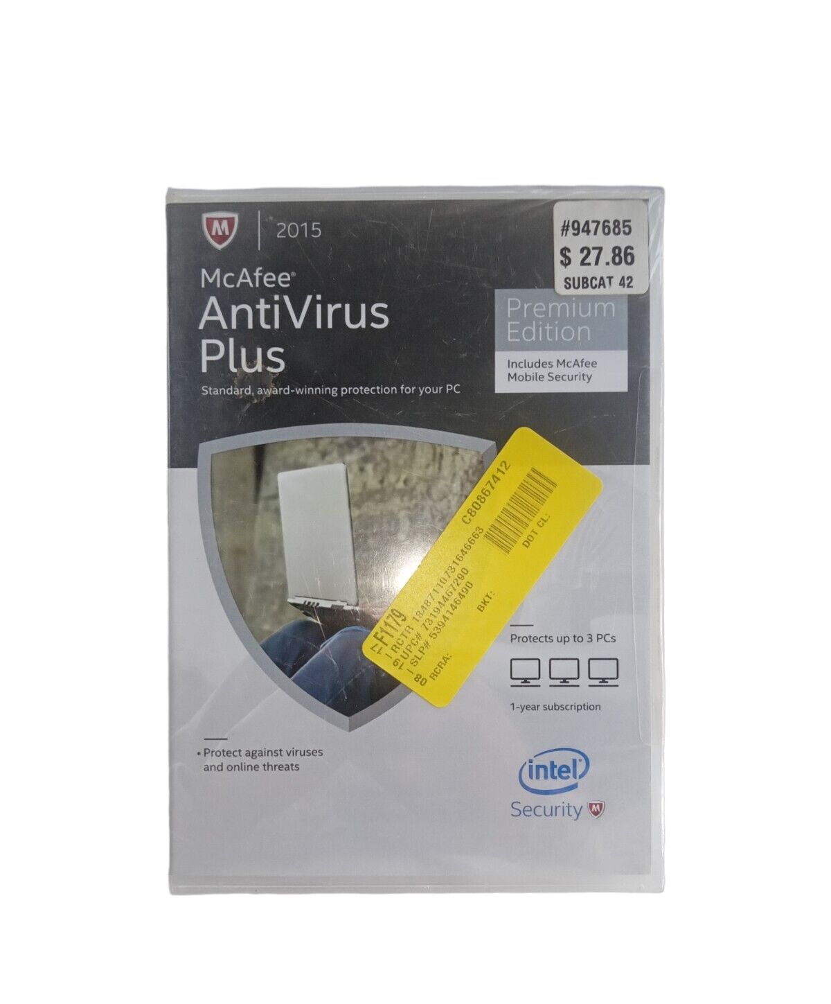 2015 McAfee AVM15ESSA3RAA AntiVirus Plus | Premium Edition (Brand New)