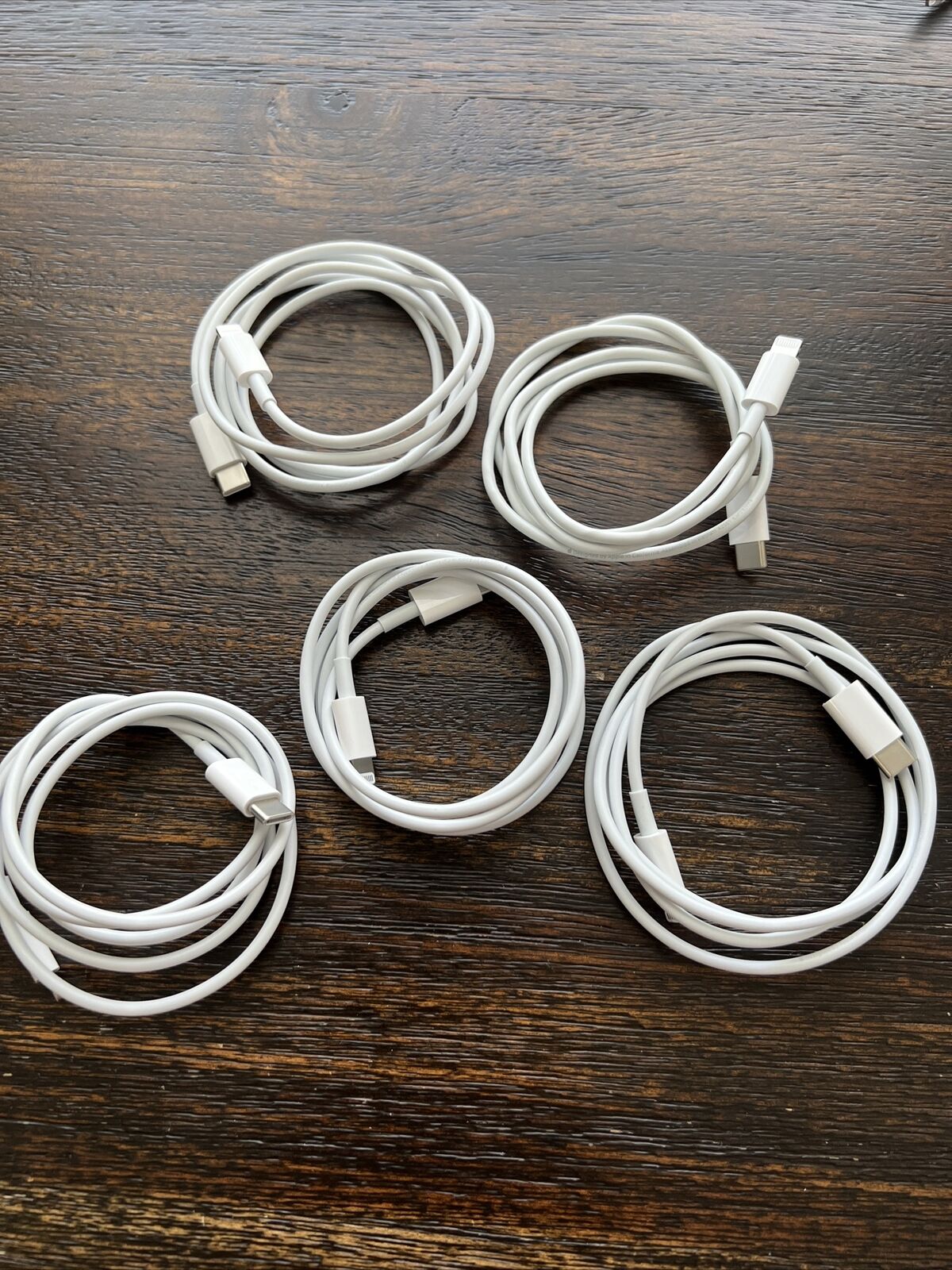 GENUINE Apple USB-C to Lightning Charging Cable 1m LOT OF 5 A2561 MM0A3AM/A USED