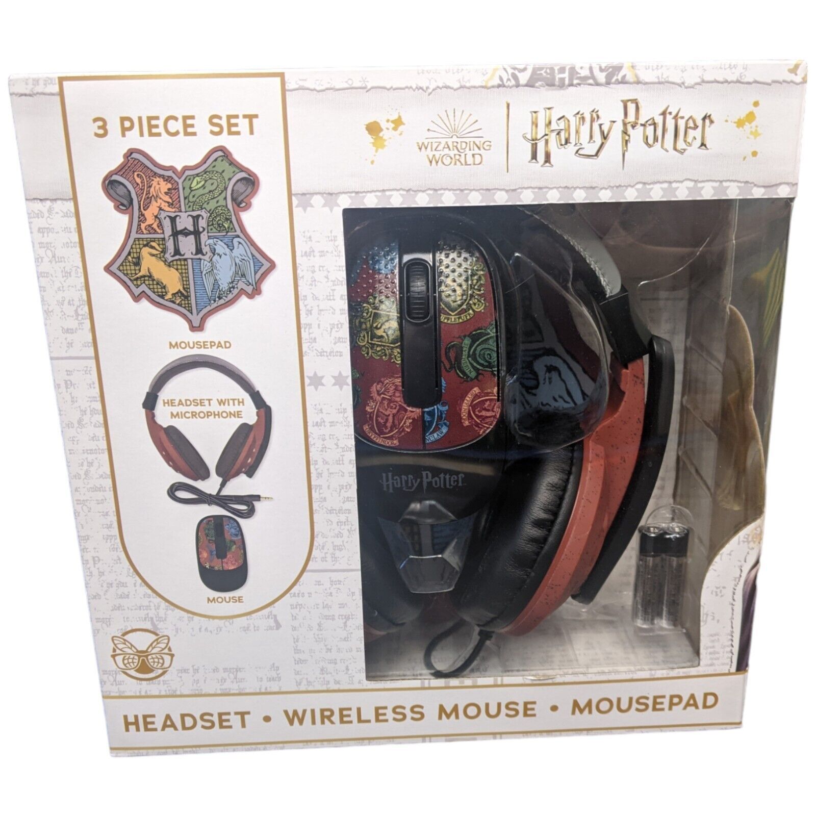 Harry Potter Tech Headset Wireless Mouse Pad Computer Bundle 3 Pc Set New