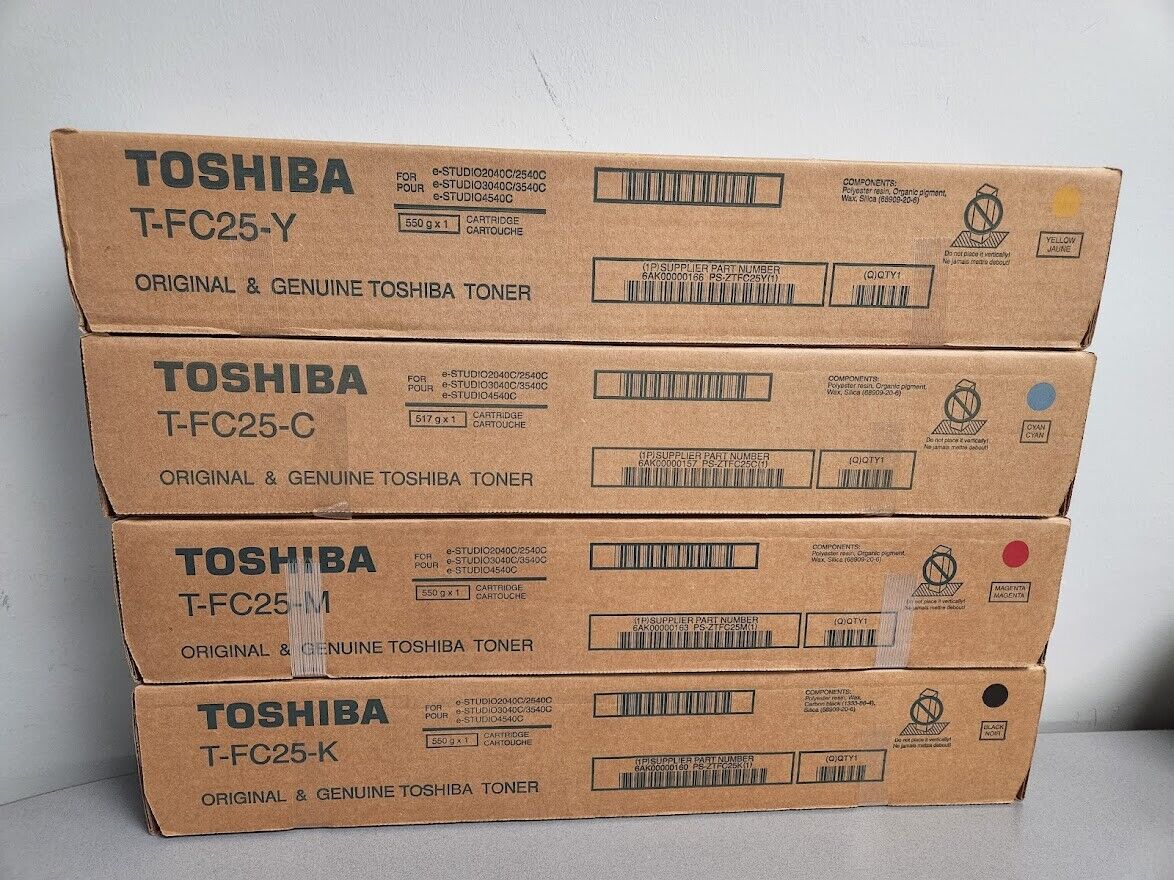 Toshiba TFC25 Toner Cartridge Set T-FC25-K T-FC25-C T-FC25-M T-FC25-Y