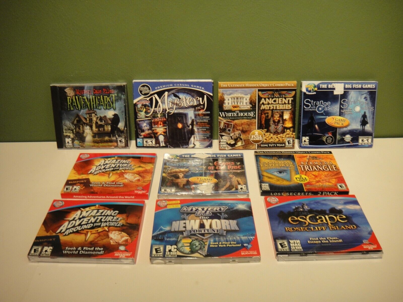 Lot of 10 PC CD-Rom Games Amazing Adventures, Mystery P.I., Hidden Object, Story