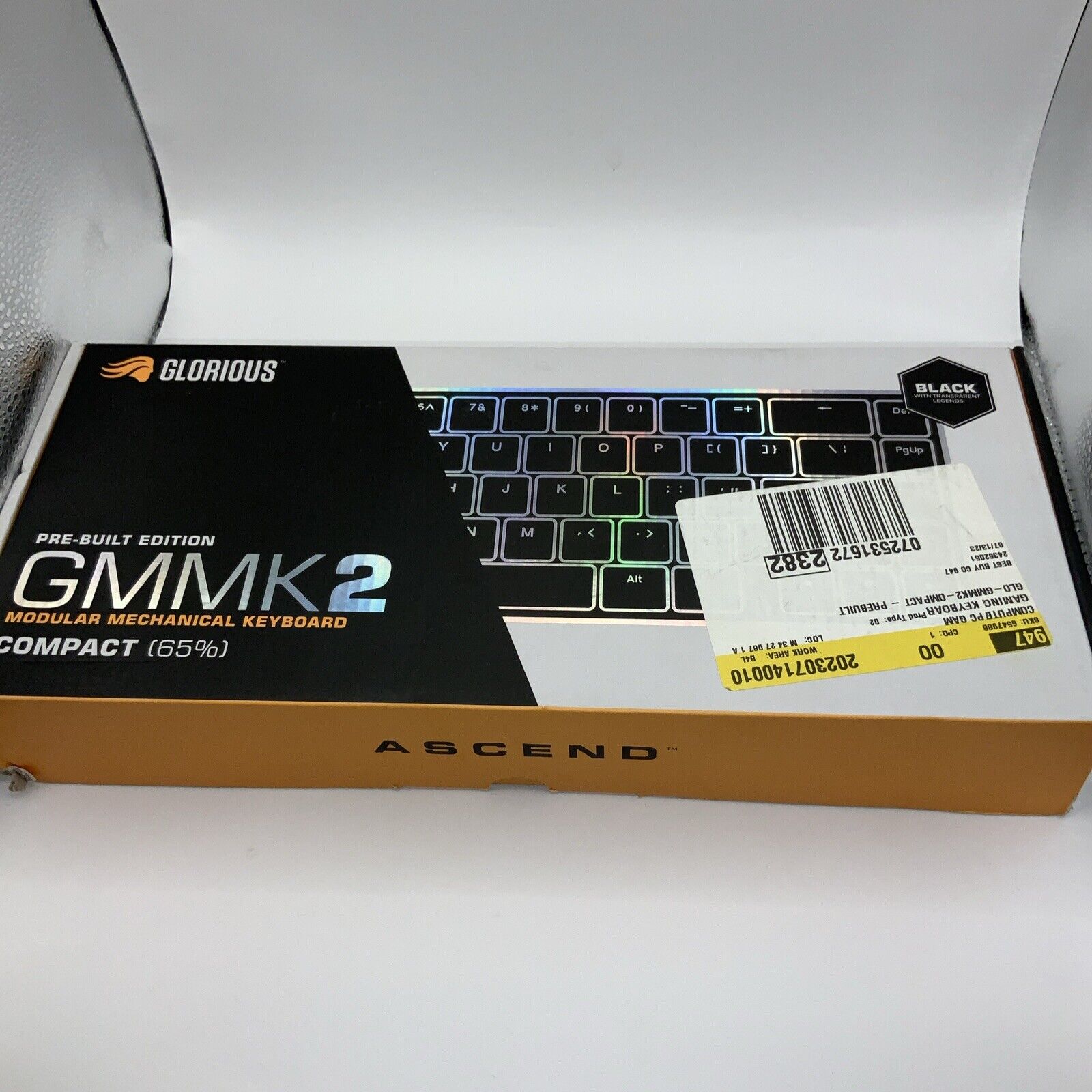 Glorious GMMK2 Compact Wired 65% Gaming Keyboard (GLO-GMMK2-65-FOX-B) Black - VG