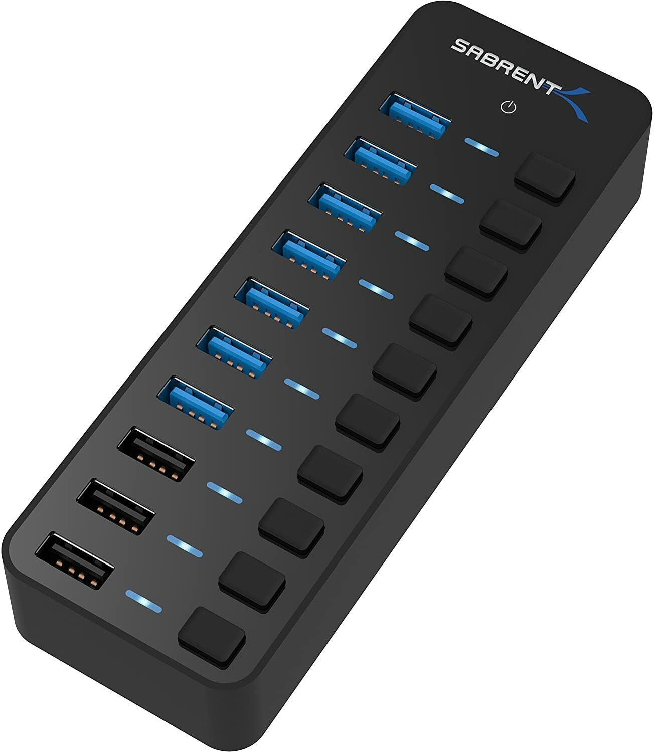 Sabrent 60W 10-Port USB 3.0 Hub Includes 3 Smart Charging Ports HB-B7C3
