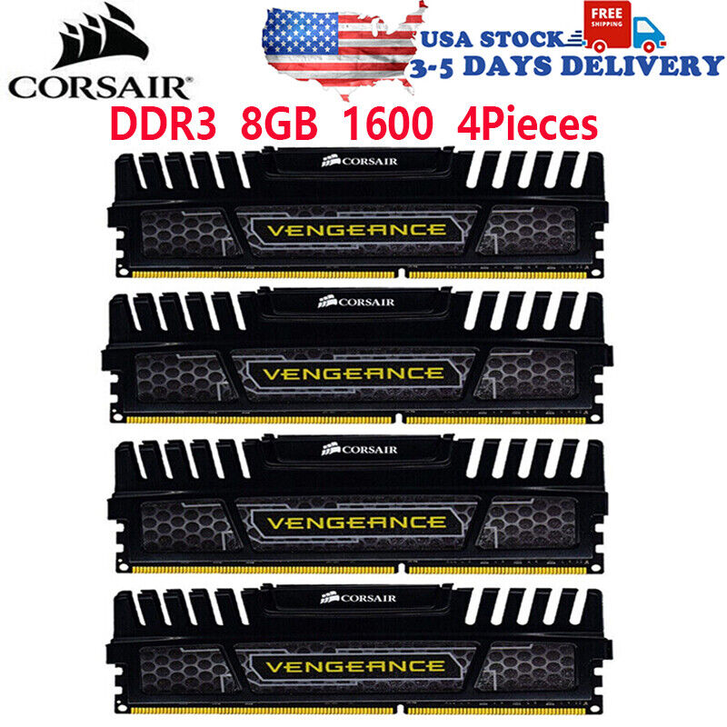Corsair Vengeance DDR3 32GB (4x8GB) 1600MHz PC3-12800 Desktop RAM Memory DIMM 