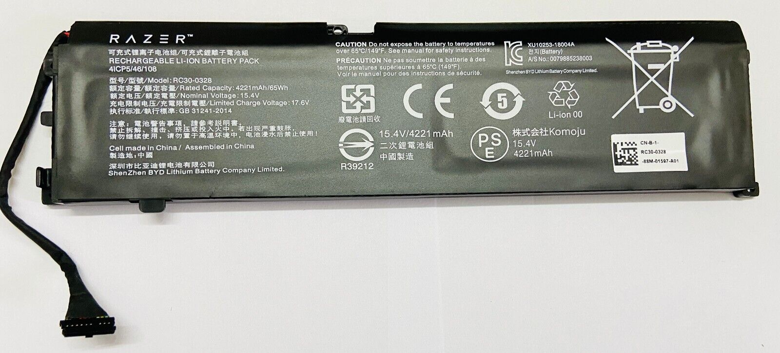 NEW Genuine RC30-0328 RZ09-03287 Battery for Razer Blade 15 Base 2020 2021 65WH