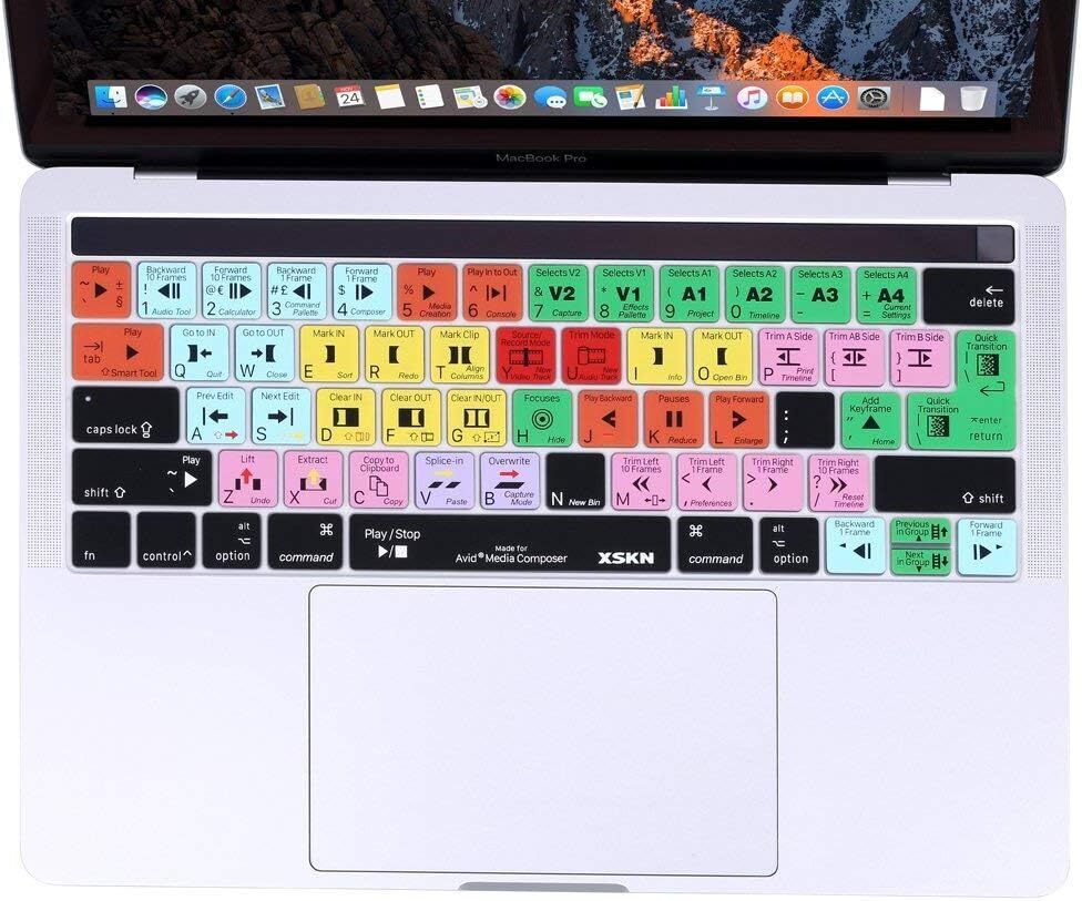 Composer Shortcut Design Keyboard Skin Cover for Touch Bar Models Ma Avid Media
