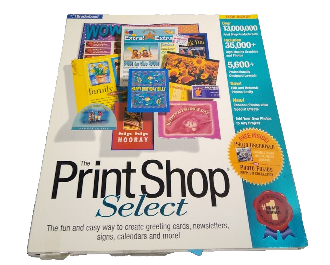 Broderbund The Print Shop Select Version 6  PC Win 95