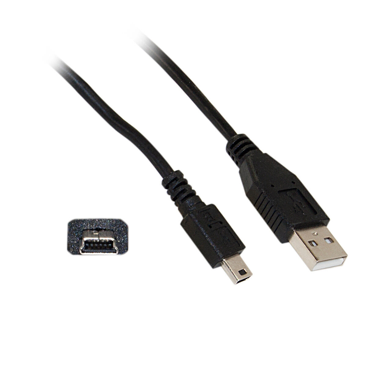 15ft Mini USB 2.0 Cable, Black, Type A Male to 5 Pin Mini-B Male  10UM-02115BK