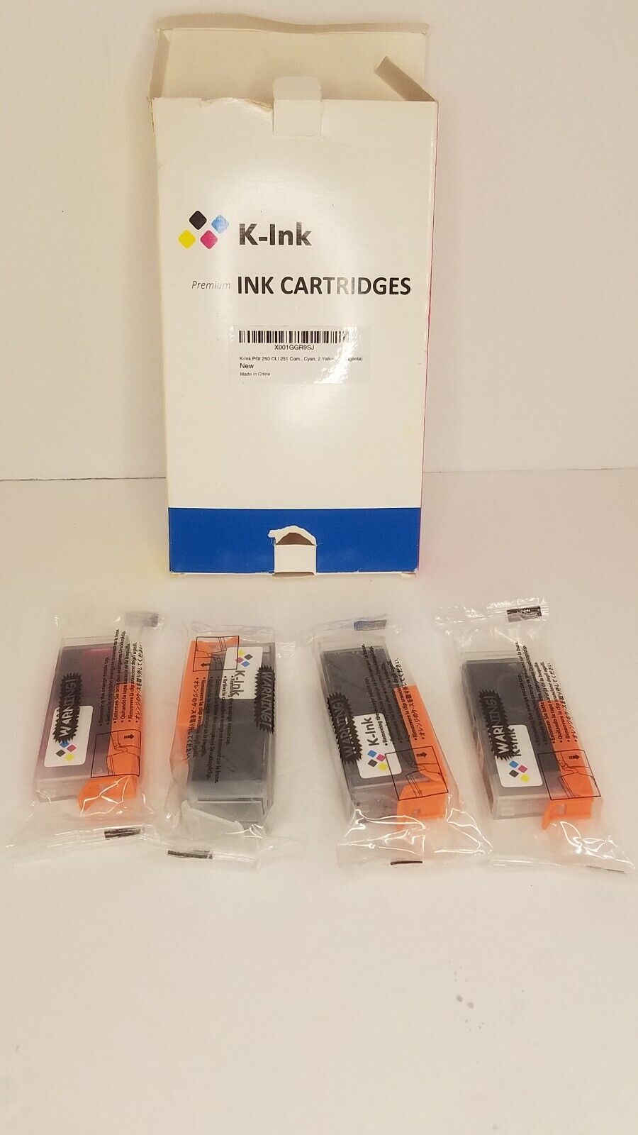 💲 K-Ink CANNON PGI-250 CLI-251 Four Color Ink Cartridges (J3I7)