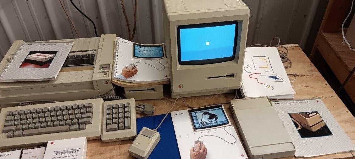 Apple Macintosh 128K M0001 Computer (1984) +Printer,External Disk, KB,Mouse