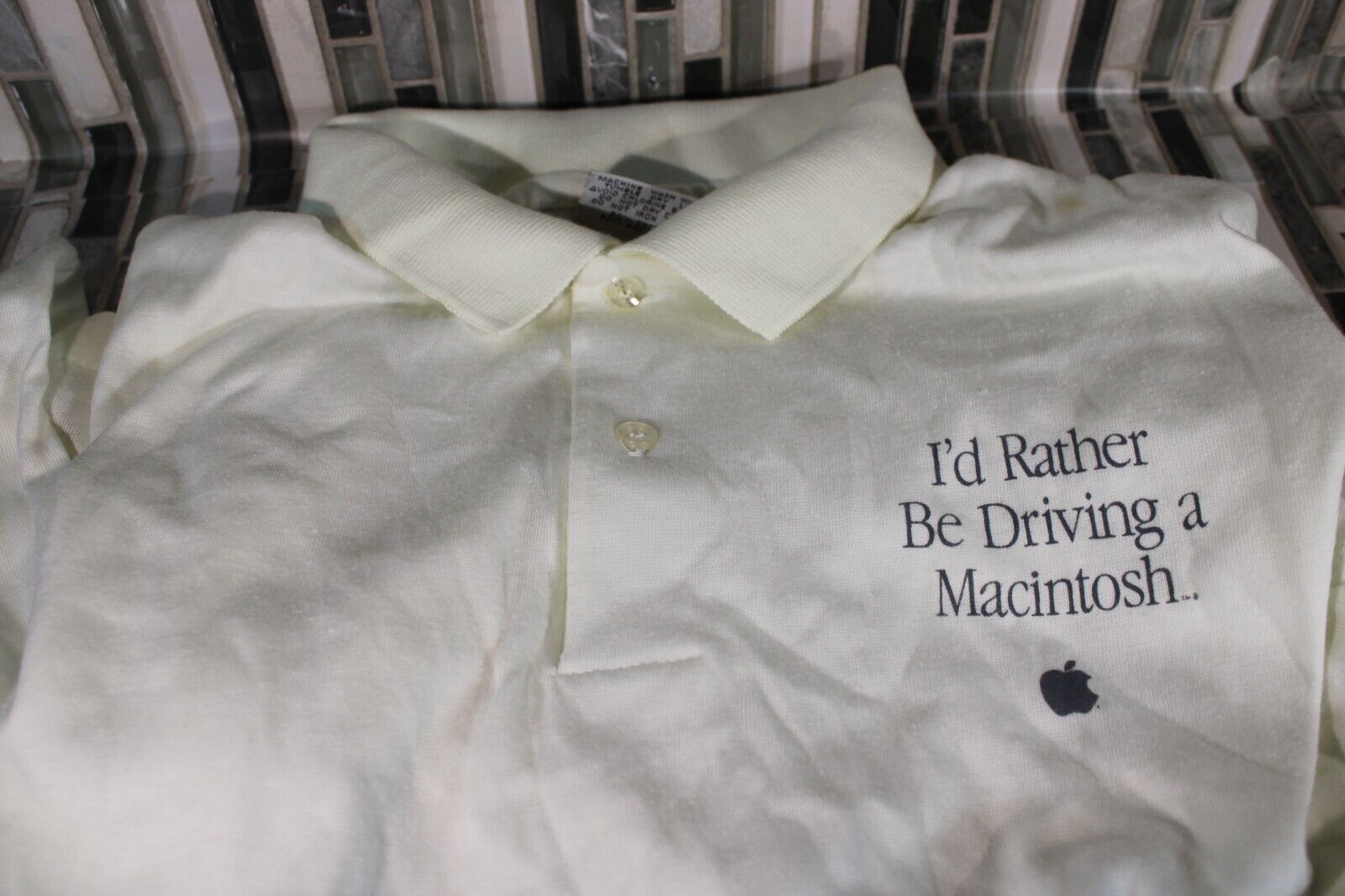 Apple Logo Short Sleeve Cotton Polo Shirt - 1990\'s MacWorld - RARE