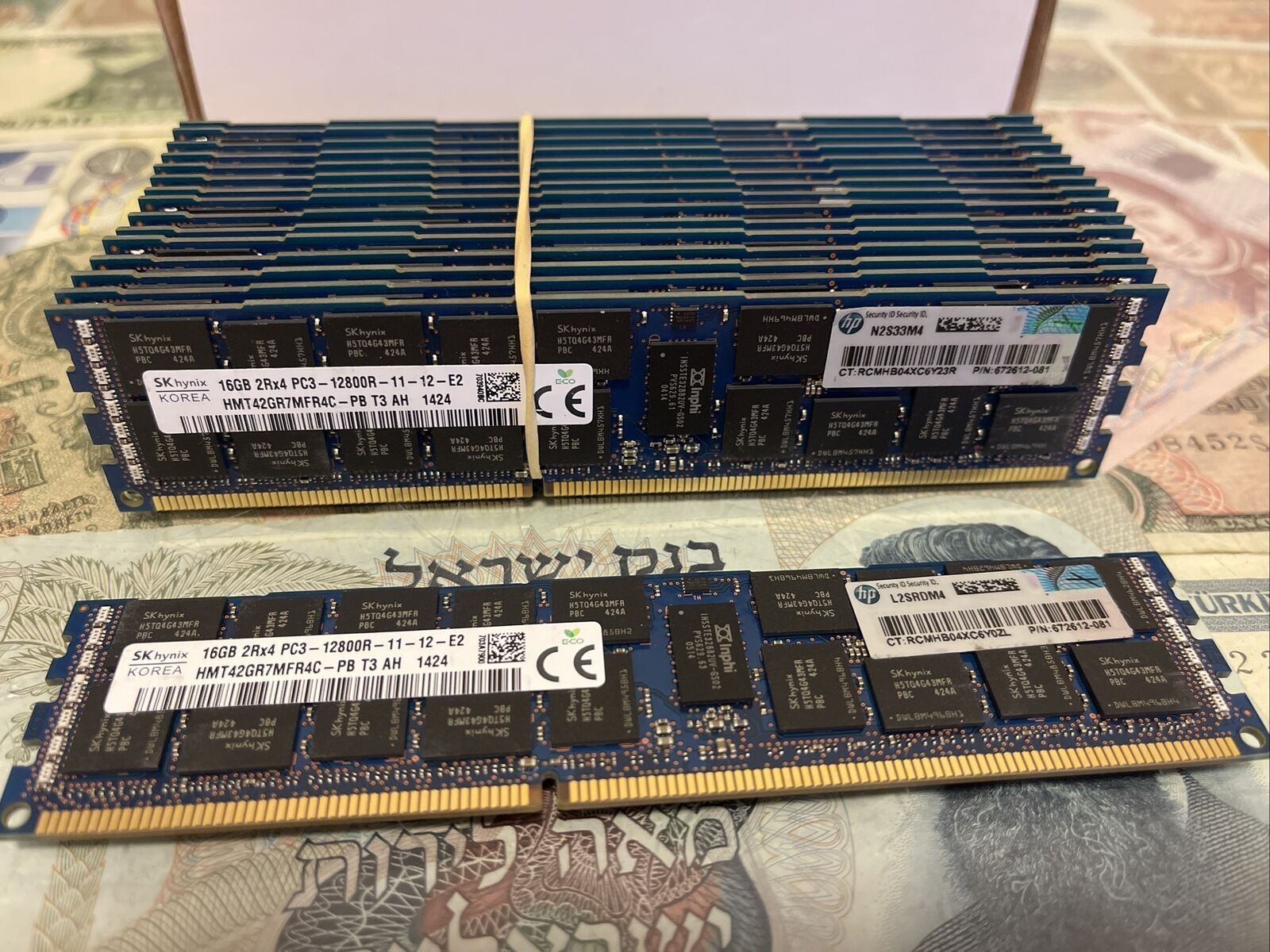 Lot of 16 SK Hynix 16GB 2Rx4 PC3-12800R-11-12-E2 Server RAM HMT42GR7MFRAC-PB