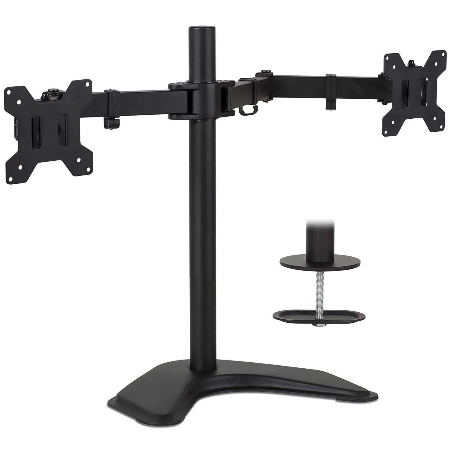 Dual Mount Stand LCD Screen Monitor Desk TV Bracket Adjustable Up To 32'' NEW