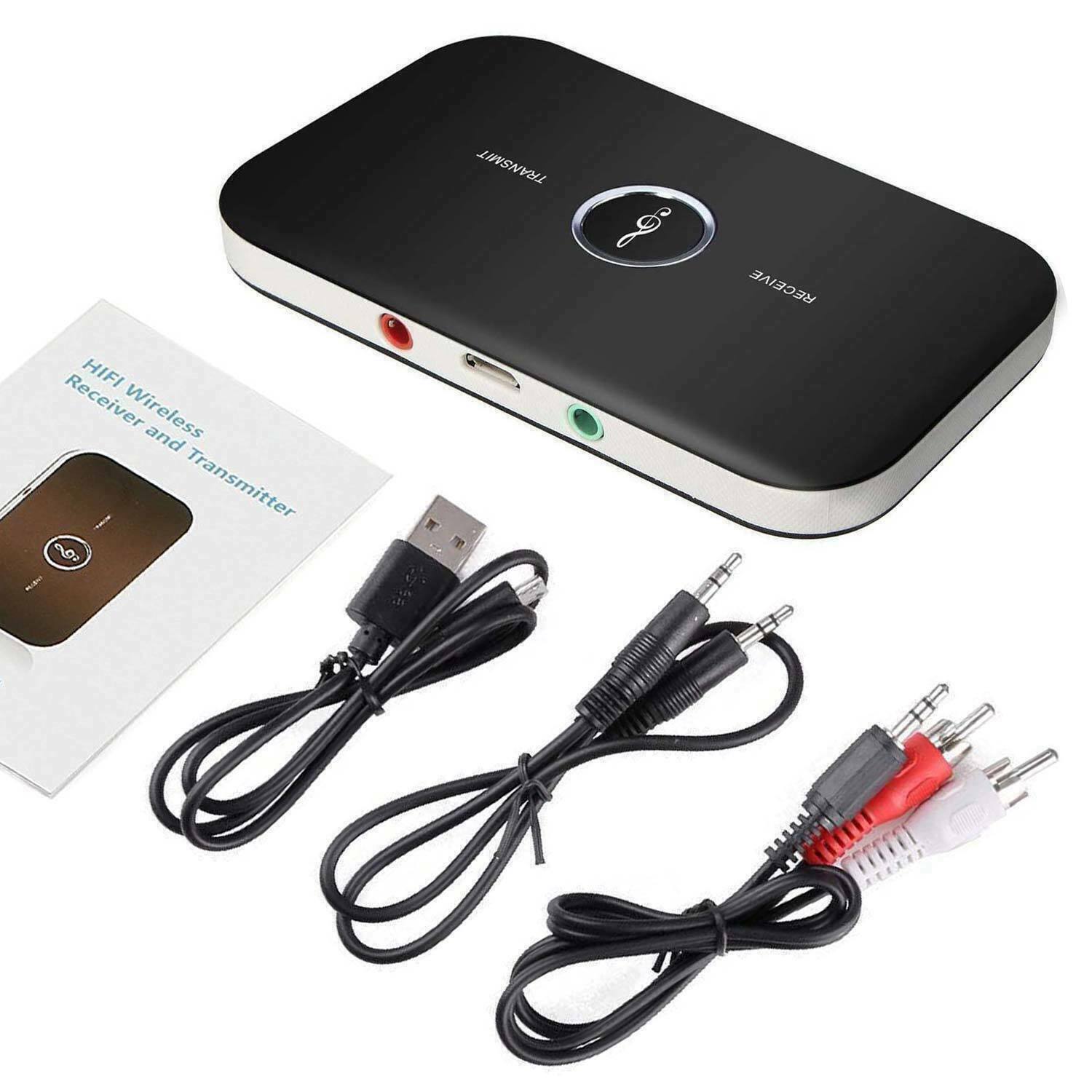 2IN1 Bluetooth 5.0 Receiver Transmitter Wireless RCA to 3.5mm Aux Audio Adapter