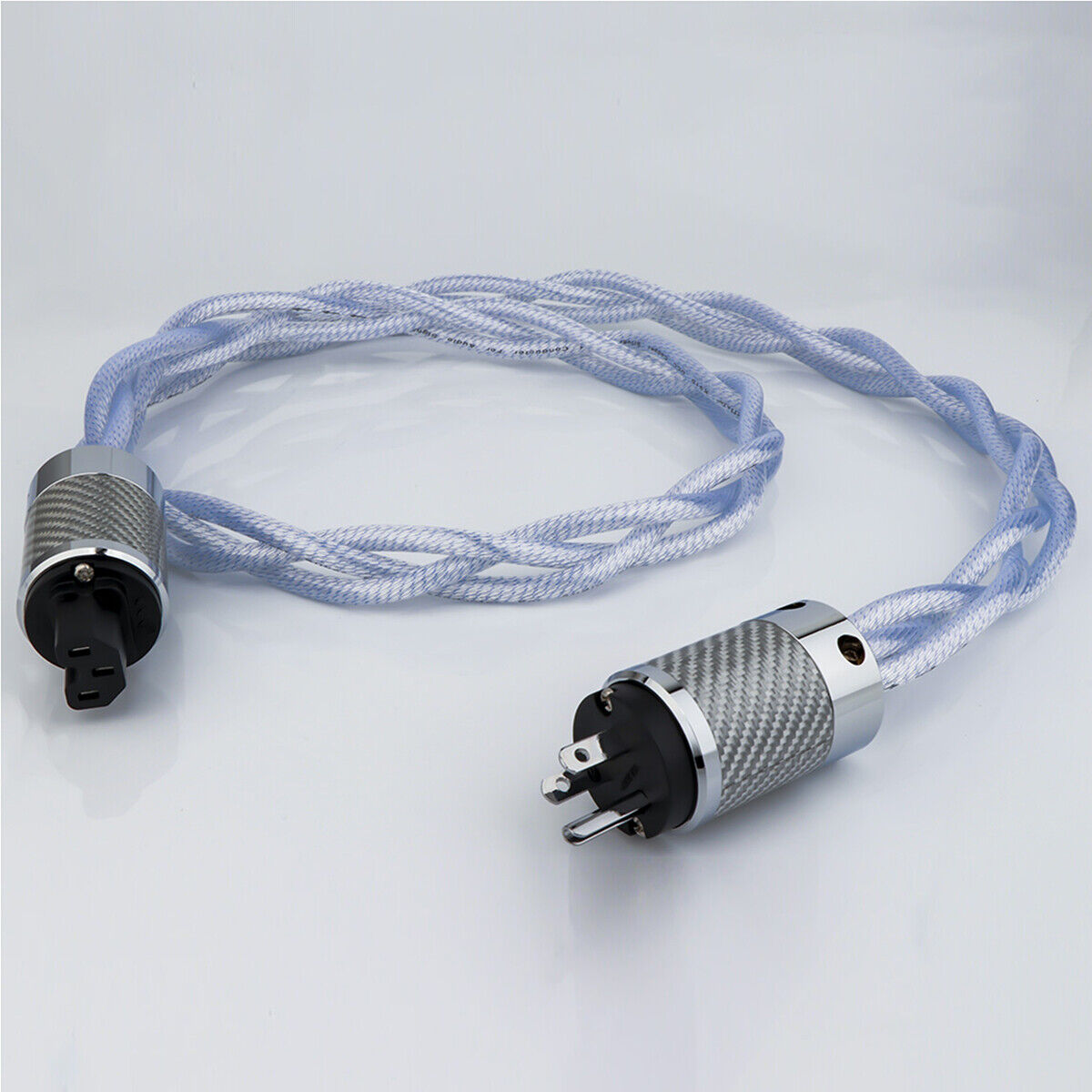 Audiophile Silver Plate 8N OCC HiFi Audio Power Cable US Schuko Main Supply Cord