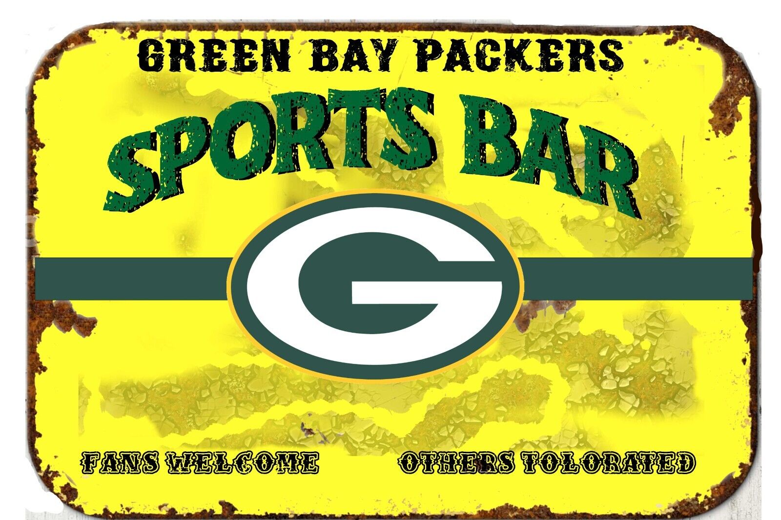 Green Bay Packers Sports Fans Welcome Mouse Pad Tin Sign Art On Mousepad