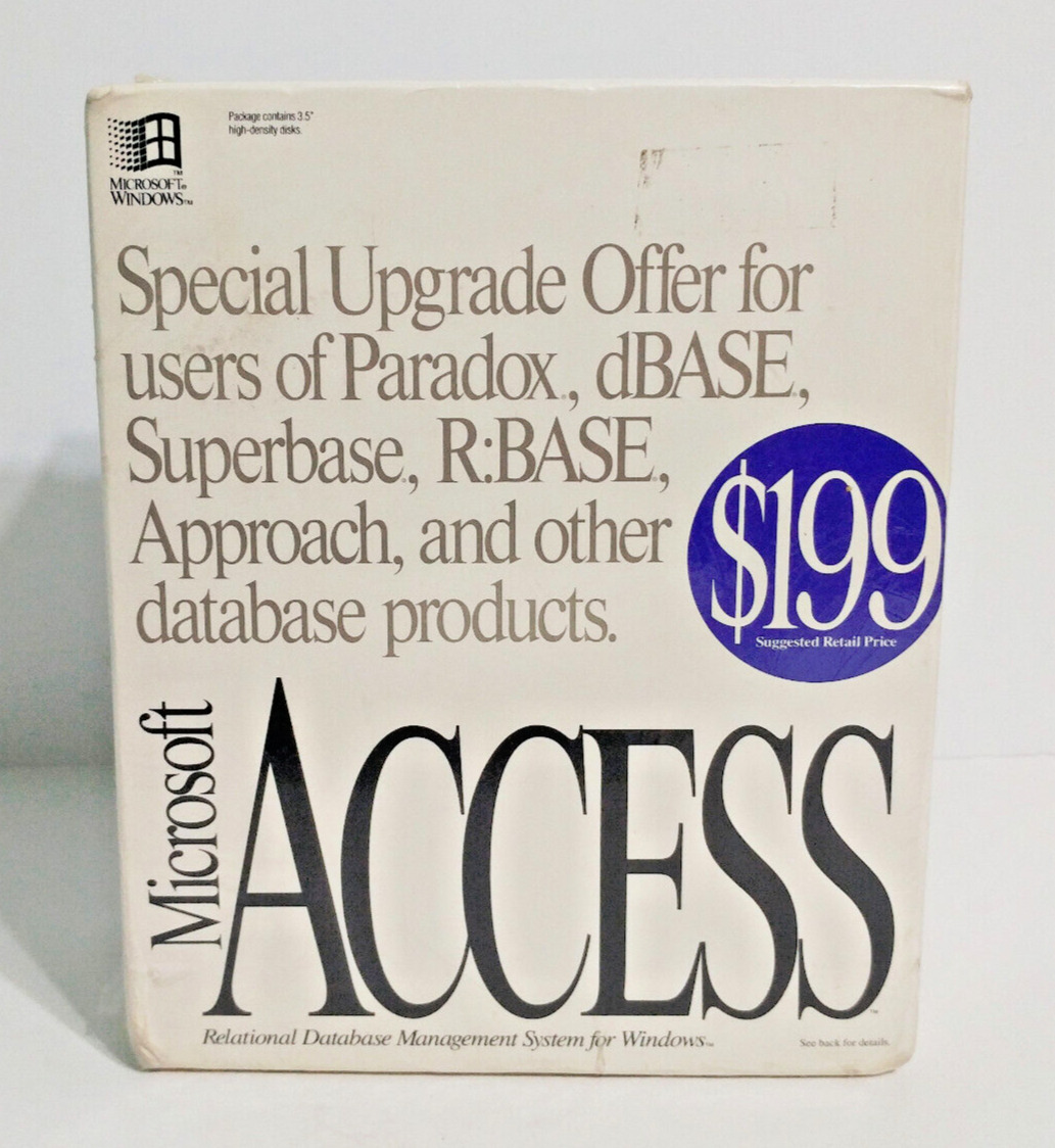 Microsoft Access Upgrade 1993 Relational Database Managment System - Sealed New