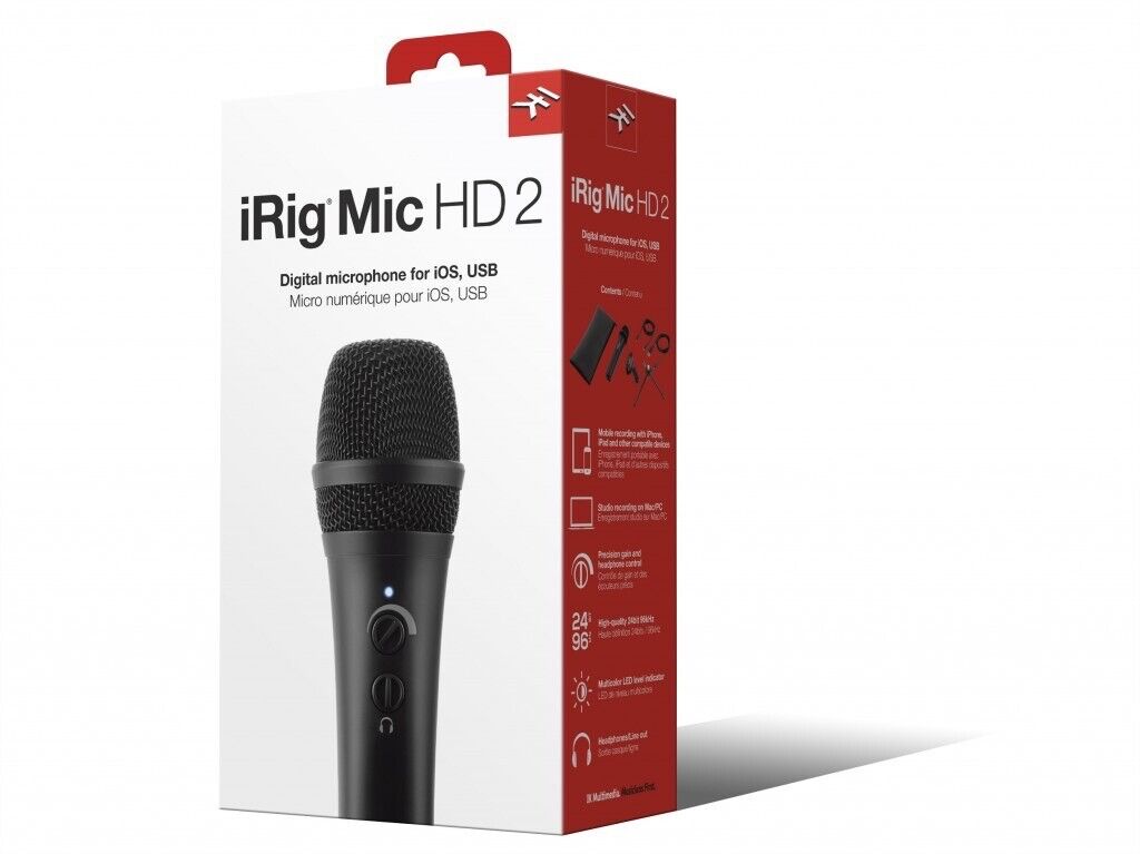 IK Multimedia iRig Mic HD 2 Handheld Condenser Microphone for iPhone iPad MAC/PC