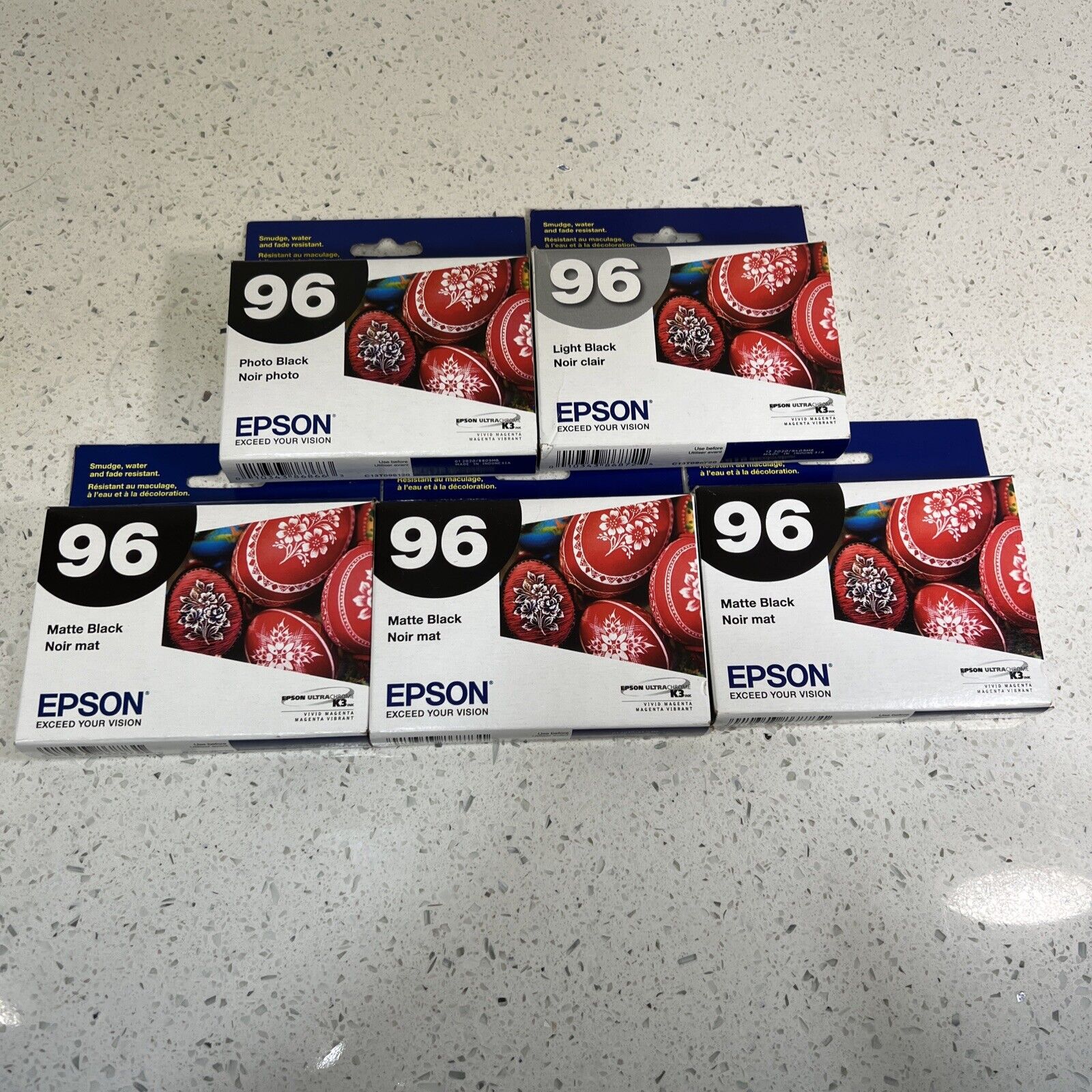 5pk NEW GENUINE Epson 96 T096 T096120, 720, 820 Ink Cartridge Blacks Expired