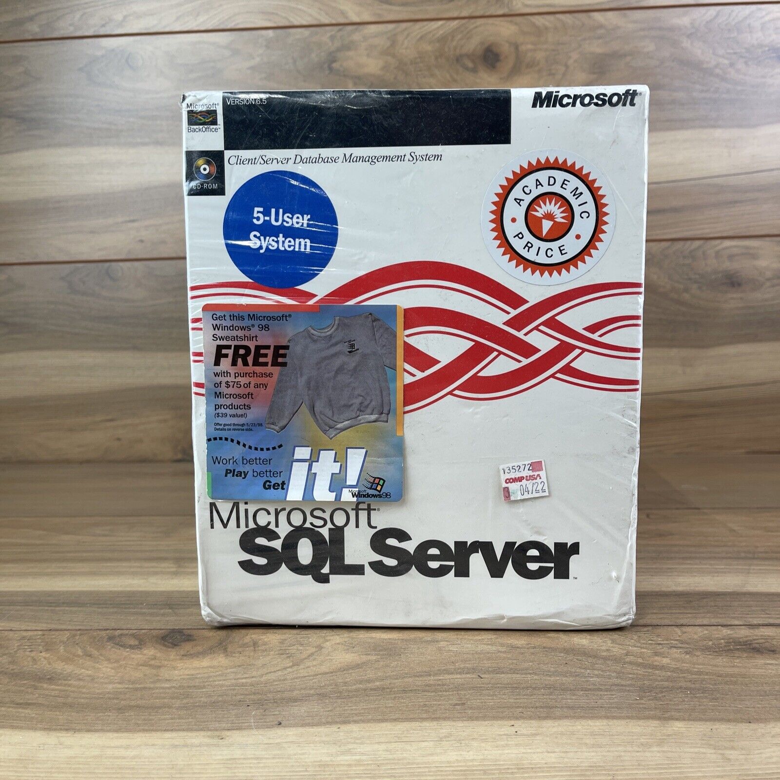 Vintage Microsoft SQL Server Version 6.5 - Factory Sealed New - 5 User System