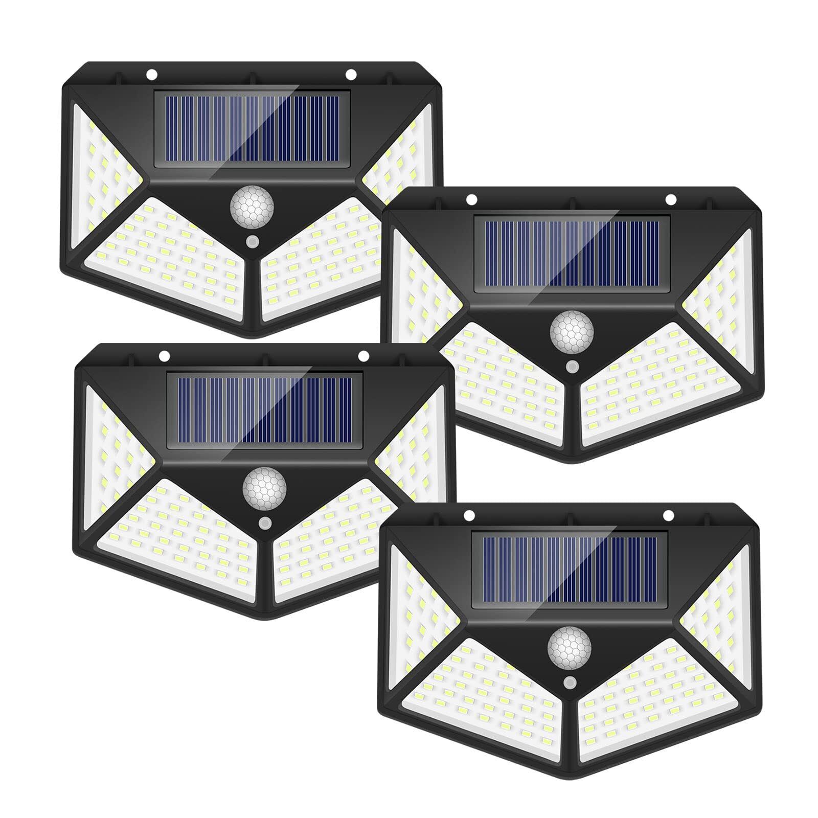 4 Pack Solar Light Outdoor Wall Lights for Garden, Patio, Yard, Garage, Backyard