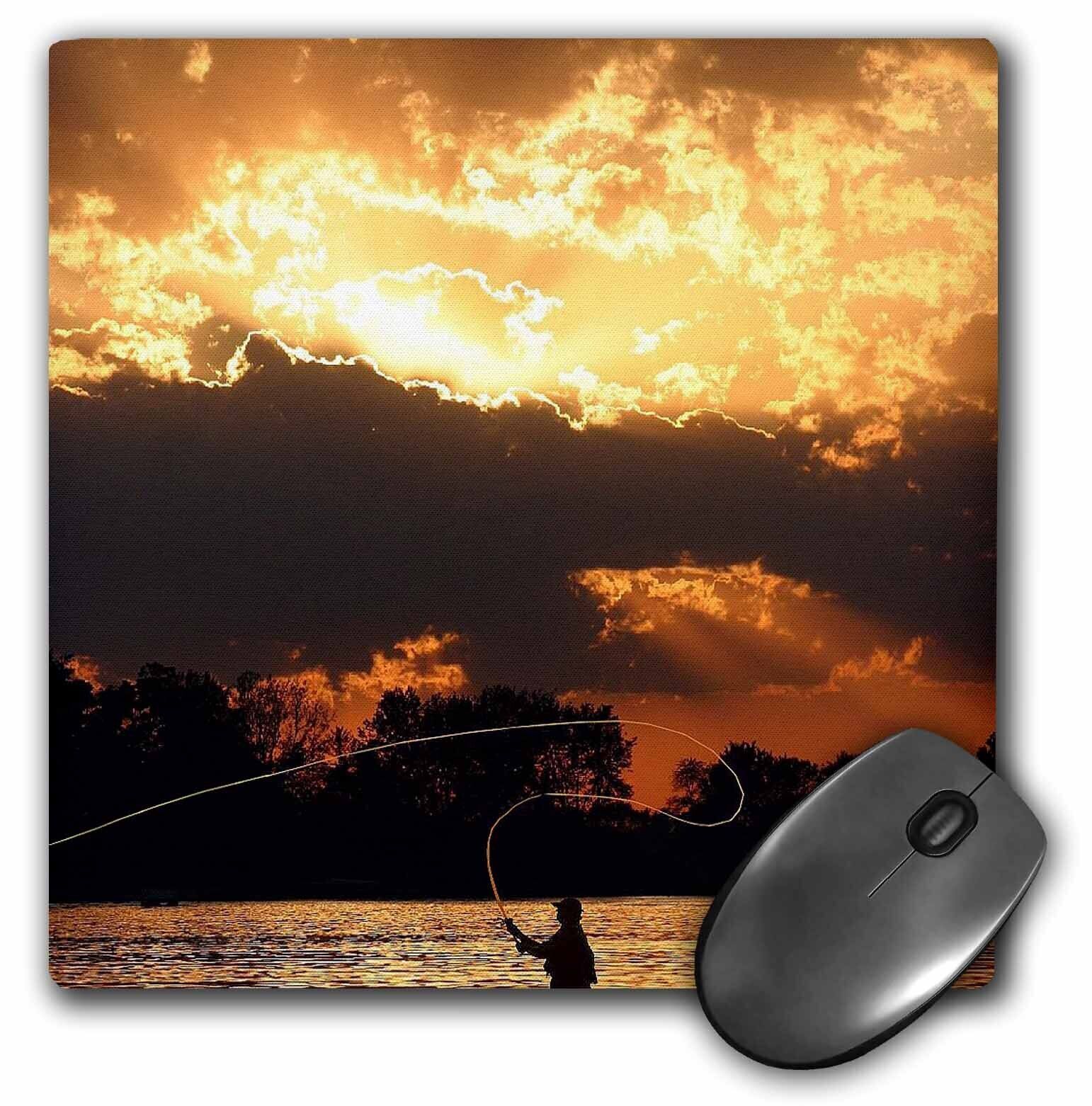 3dRose Fly Fishing at Sunset MousePad