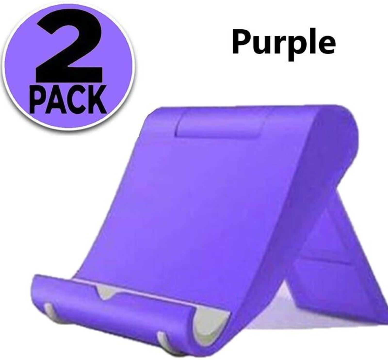 Purple 2 Pack Cell Phone Tablet Holder Stand Dock Cradle Adjustable Plastic