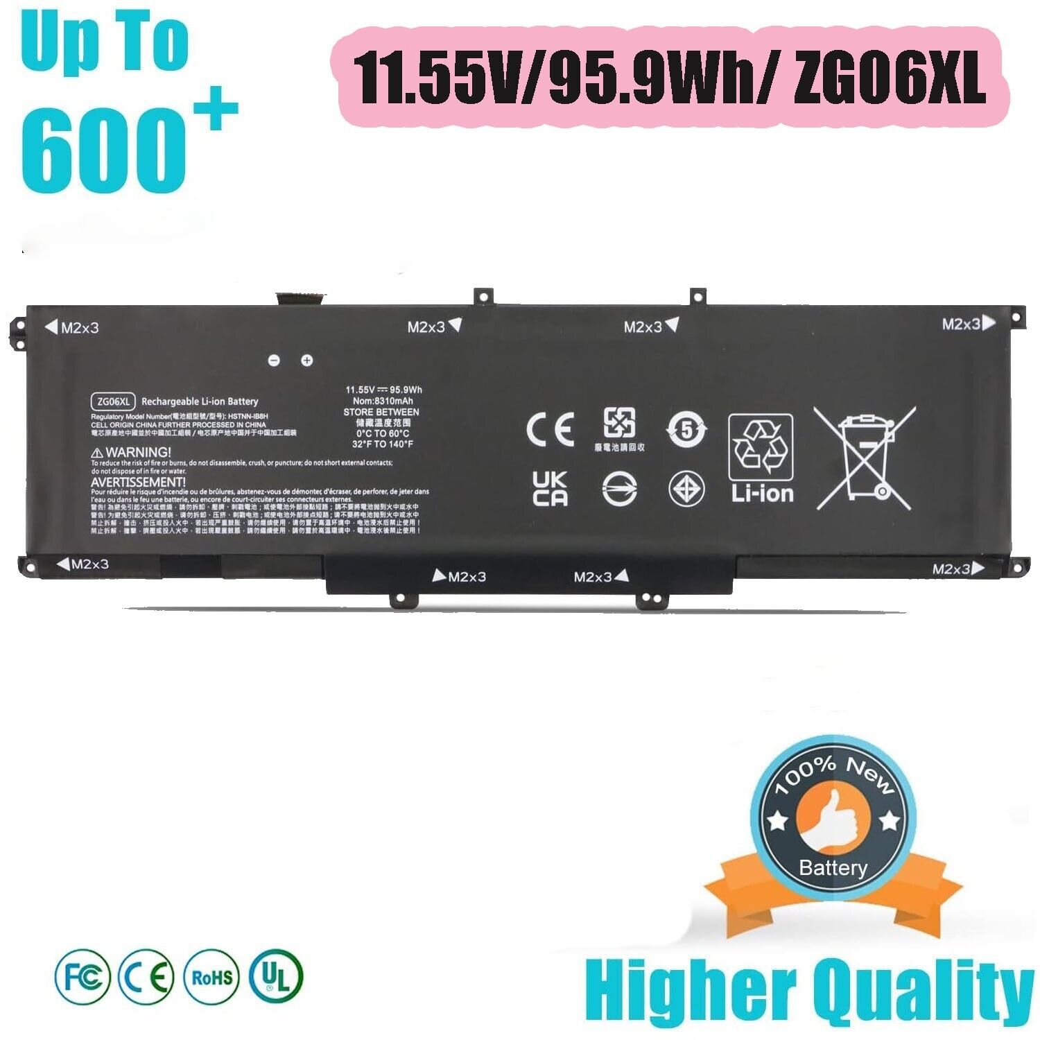 95.9Wh ZG06XL Battery for HP EliteBook 1050 G1 ZBook Studio X360 G5 HSTNN-IB8H