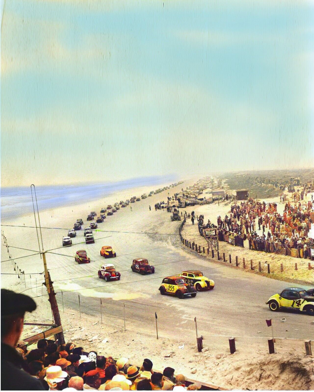 Daytona Beach 500 Car Race 1950s Vintage Photo  art Mousepad  Mouse Pad  7 x 9