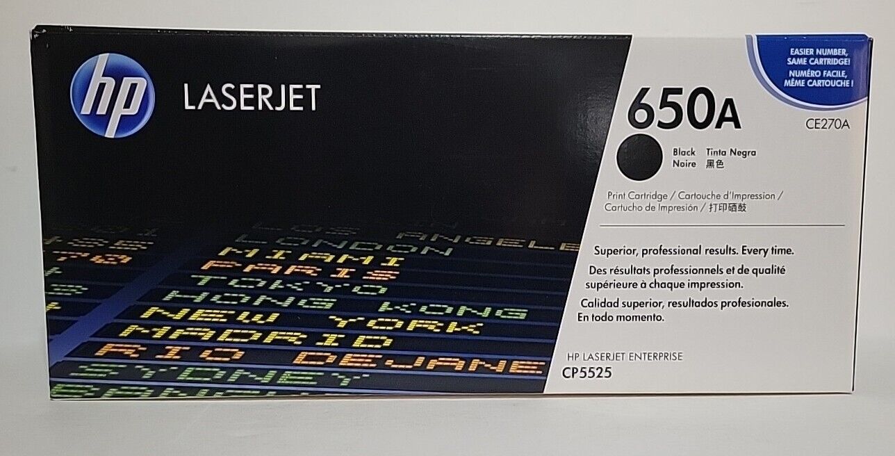 Genuine HP 650A CE270A Black LaserJet Toner CP5525